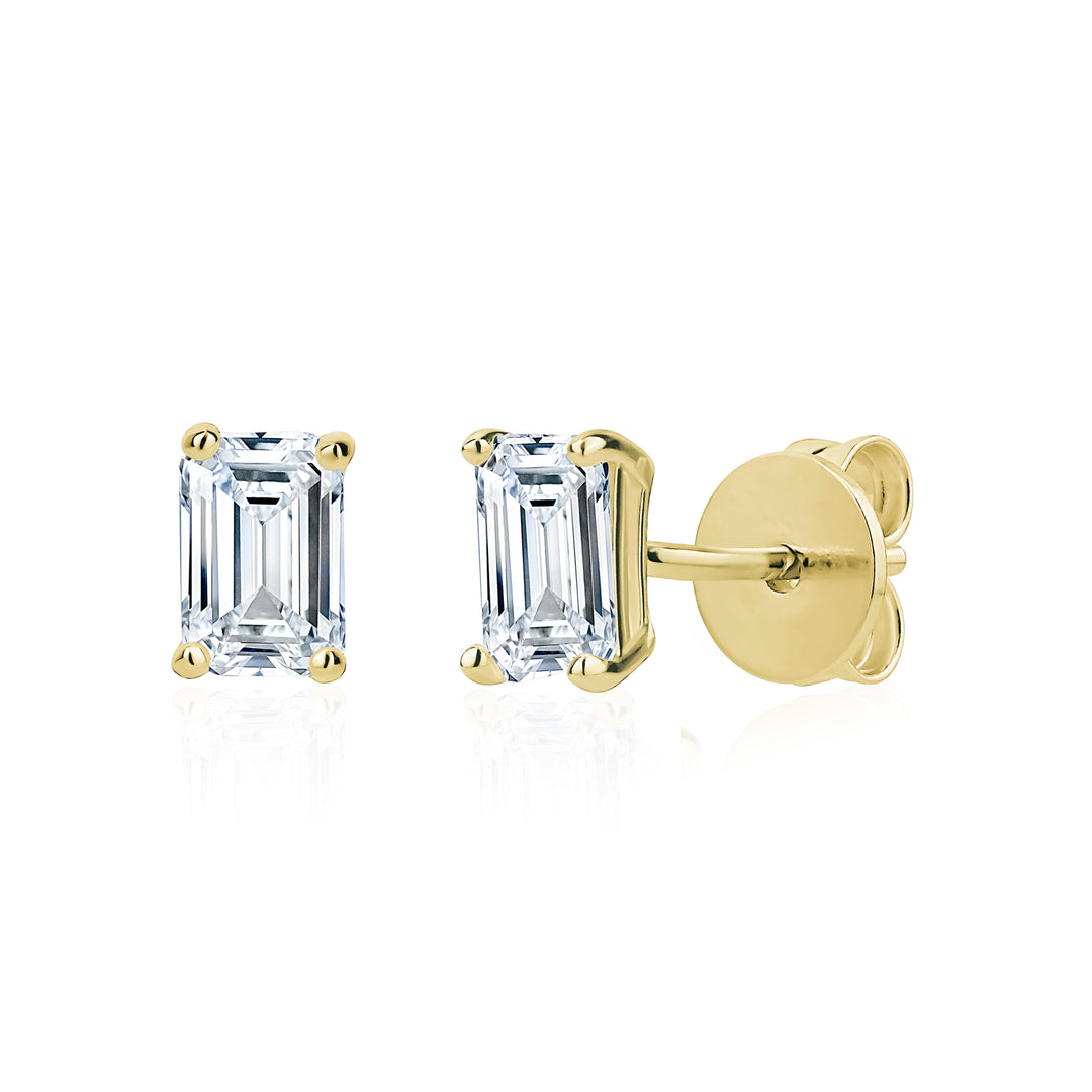 Miss Mimi Emerald Cut Stud Earrings