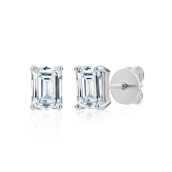 Miss Mimi Emerald Cut Stud Earrings