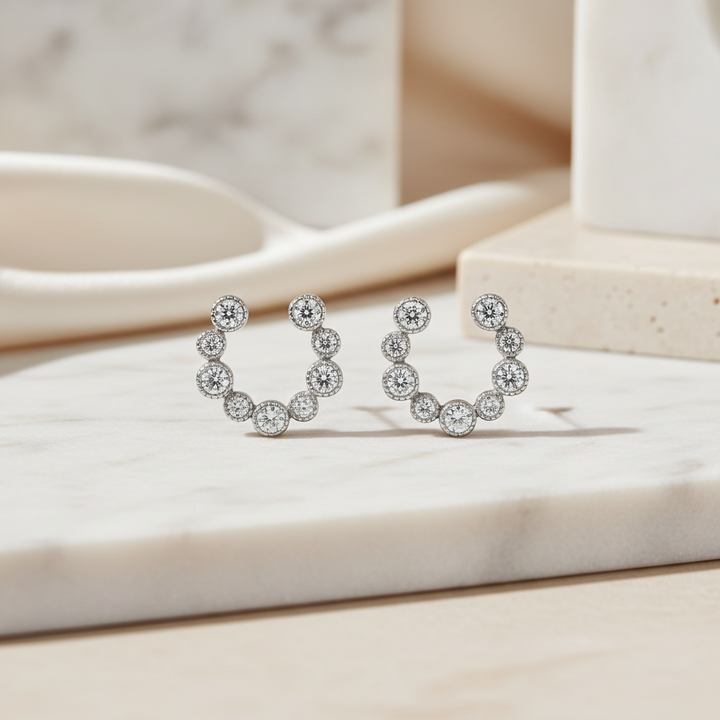Miss Mimi Milgrain Circle of Life Studs