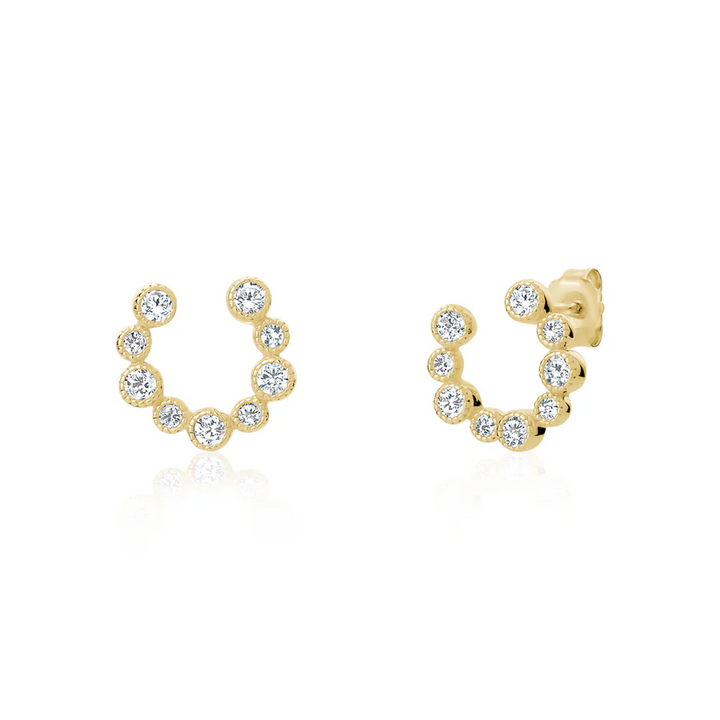Miss Mimi Milgrain Circle of Life Studs