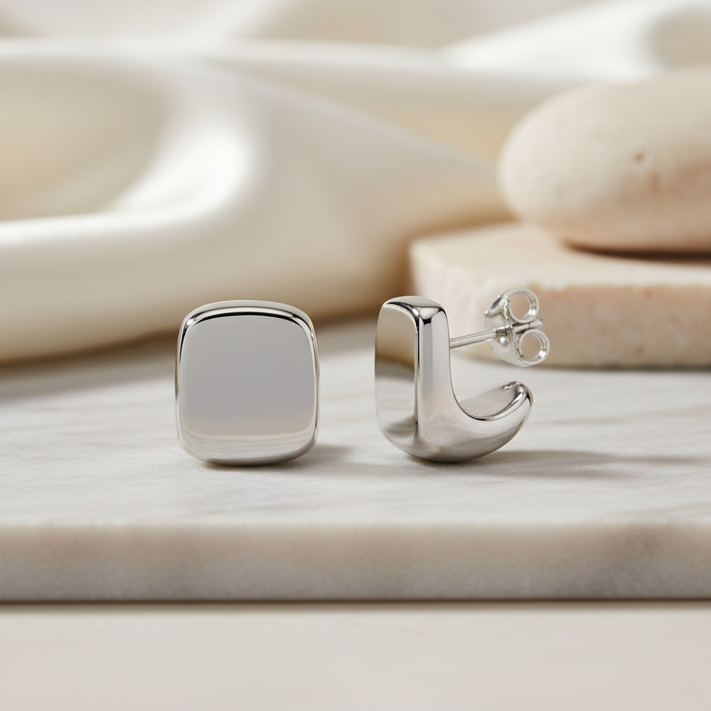 Miss Mimi Square Stud Earrings