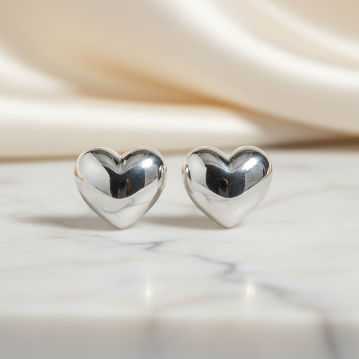 Miss Mimi Puff Heart Studs