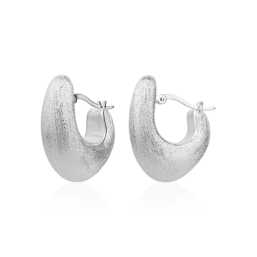 Miss Mimi Brushed Moon Hoop Earrings
