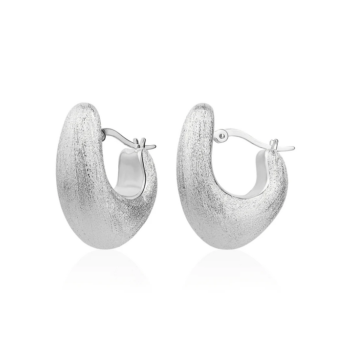Miss Mimi Brushed Moon Hoop Earrings