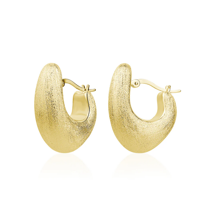 Miss Mimi Brushed Moon Hoop Earrings