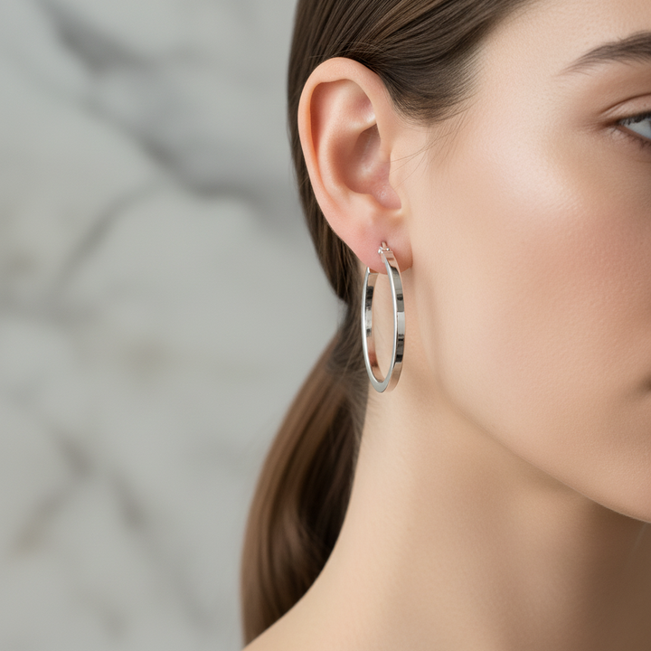 Miss Mimi Square Edge Hoop Earrings