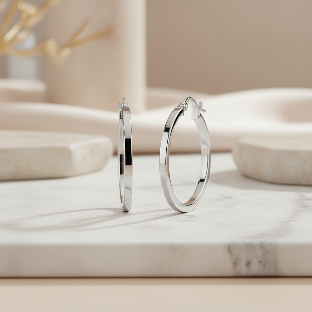 Miss Mimi Square Edge Hoop Earrings