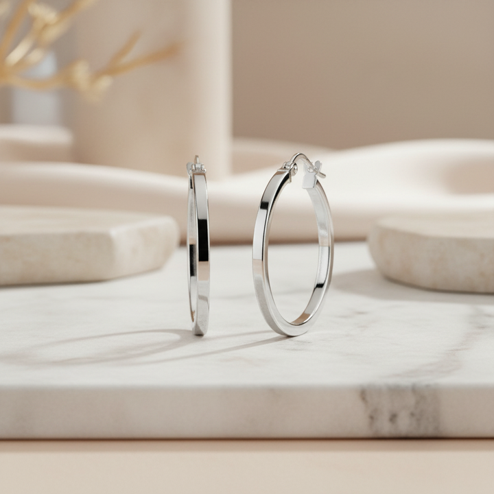 Miss Mimi Square Edge Hoop Earrings