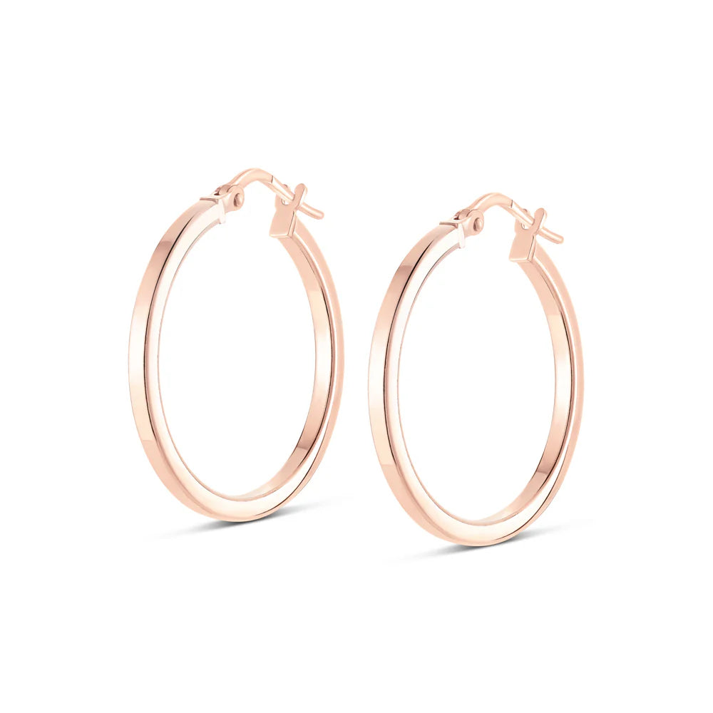 Miss Mimi Medium Square Edge Hoop Earrings