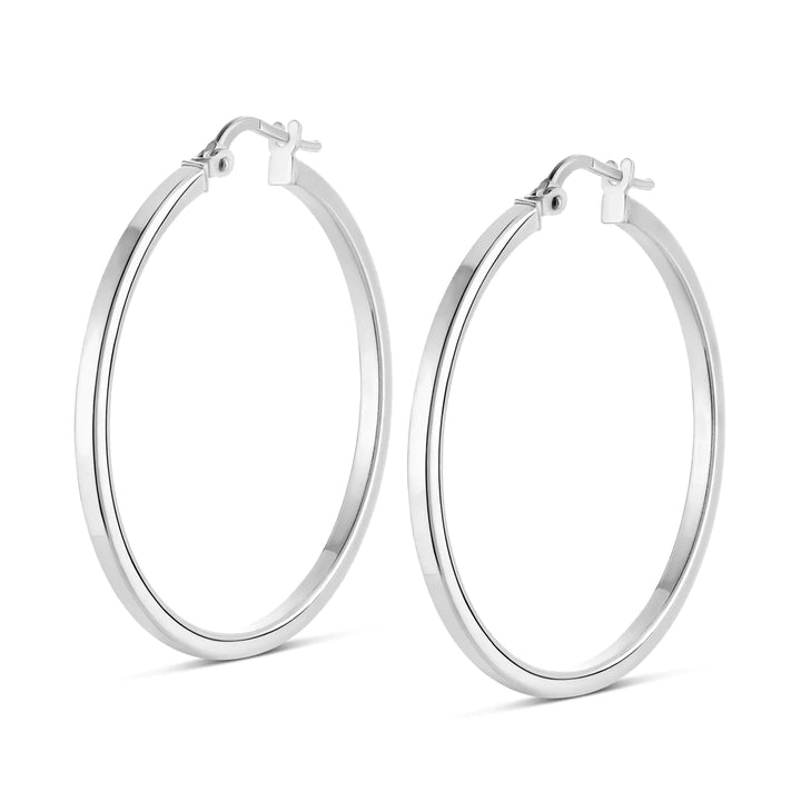 Miss Mimi XL Square Edge Hoop Earrings | ORLY Jewellers | Sterling Silver