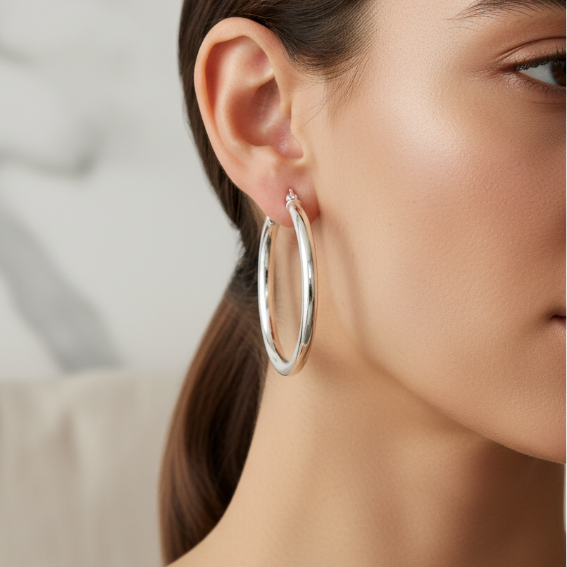 Miss Mimi Round Tube Hoop Earrings