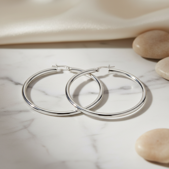 Miss Mimi - Grandes boucles d'oreilles créoles en tube rond