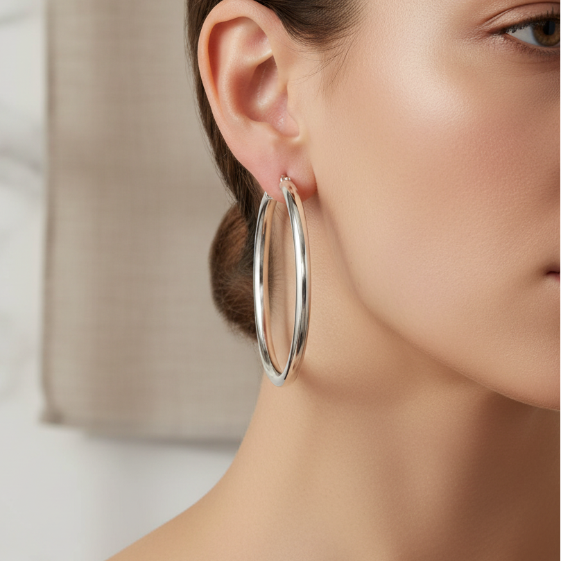 Miss Mimi - Grandes boucles d'oreilles créoles en tube rond