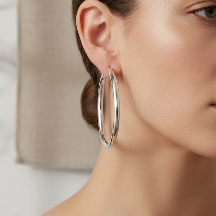 Miss Mimi - Grandes boucles d'oreilles créoles en tube rond