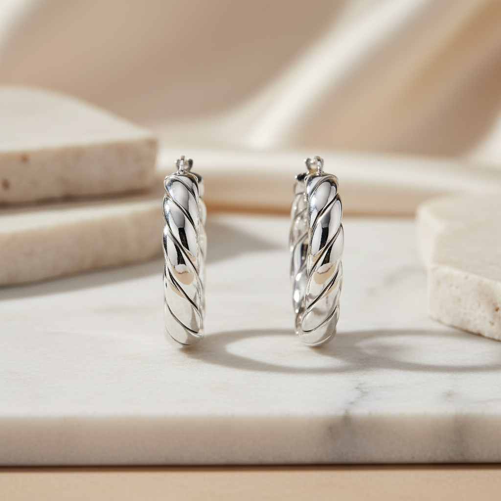 Miss Mimi Medium Wrap Quilt Hoop Earrings