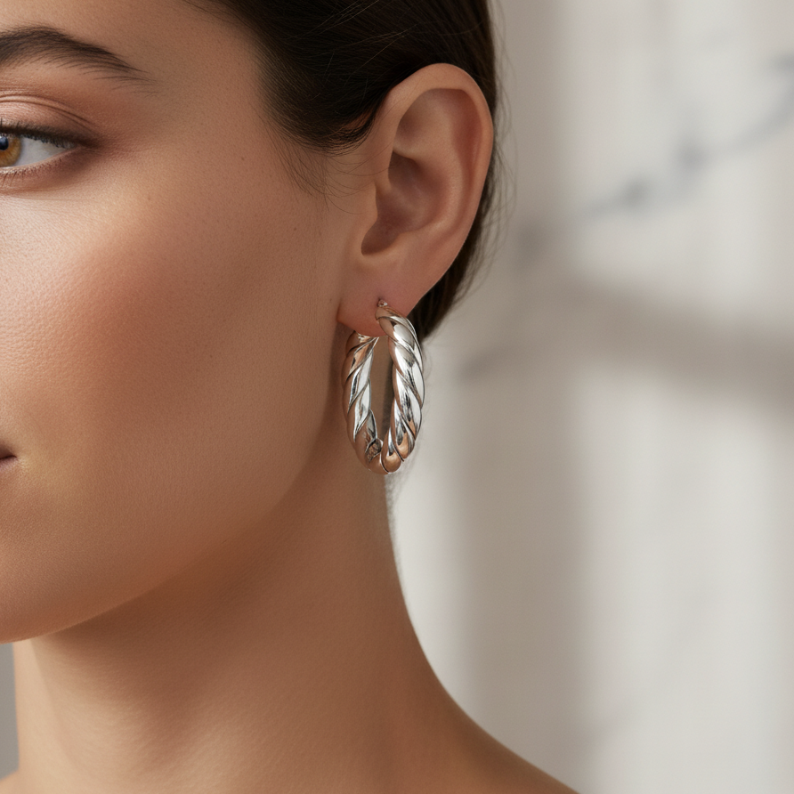 Miss Mimi Medium Wrap Quilt Hoop Earrings