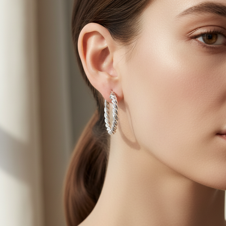 Miss Mimi Small Twist Hoop Earrings