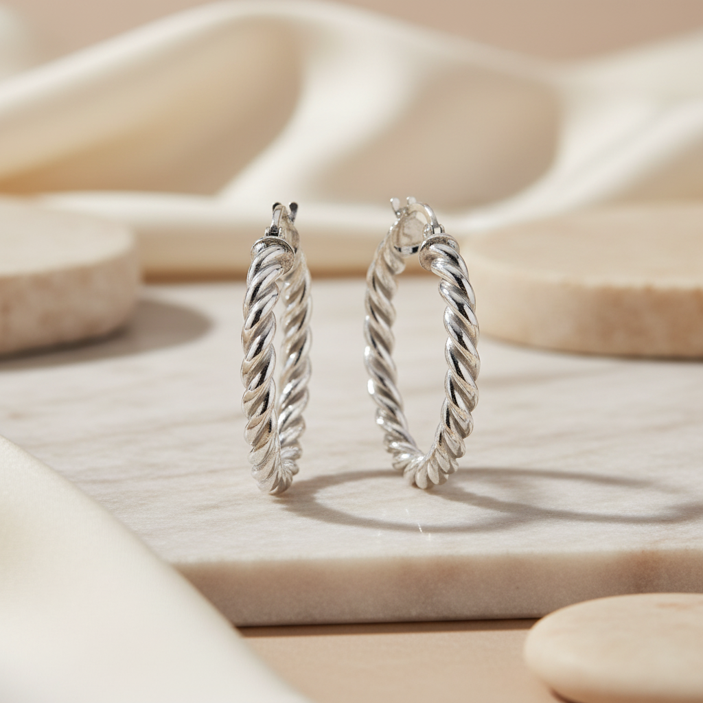 Miss Mimi Small Twist Hoop Earrings