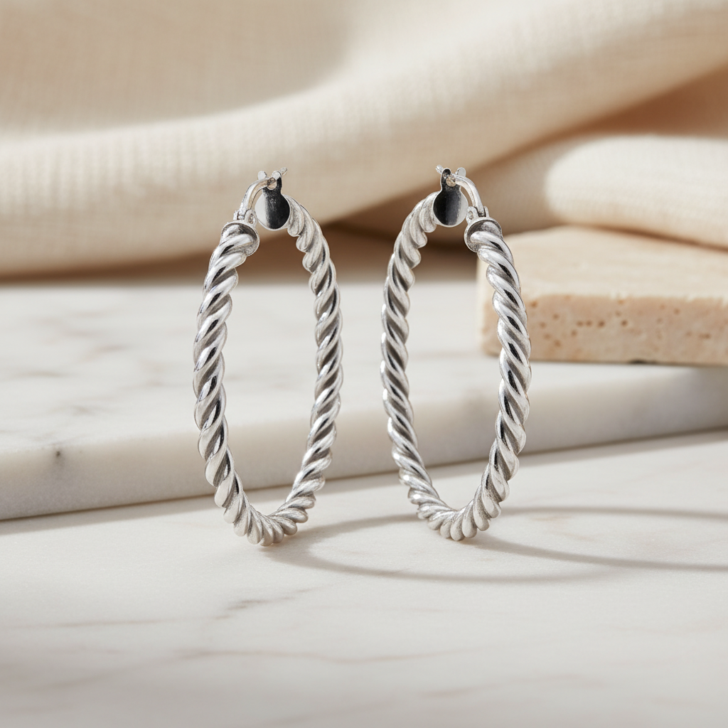 Miss Mimi Medium Twist Hoop Earrings
