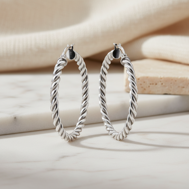 Miss Mimi Medium Twist Hoop Earrings