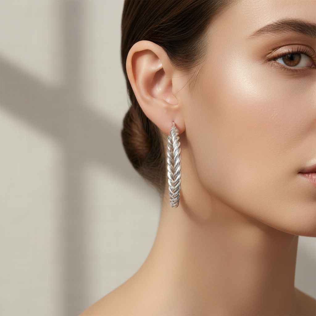 Miss Mimi Medium Twist Hoop Earrings