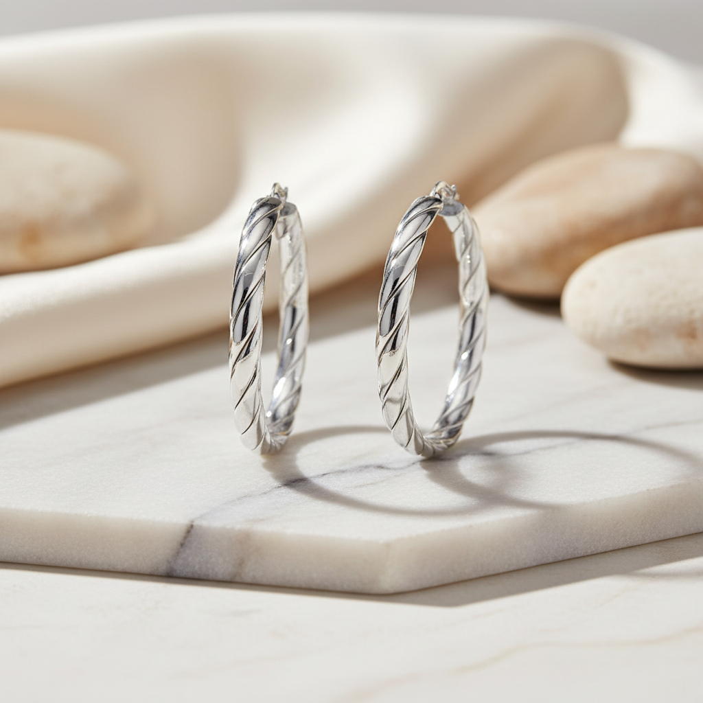 Miss Mimi - Grandes boucles d'oreilles créoles matelassées