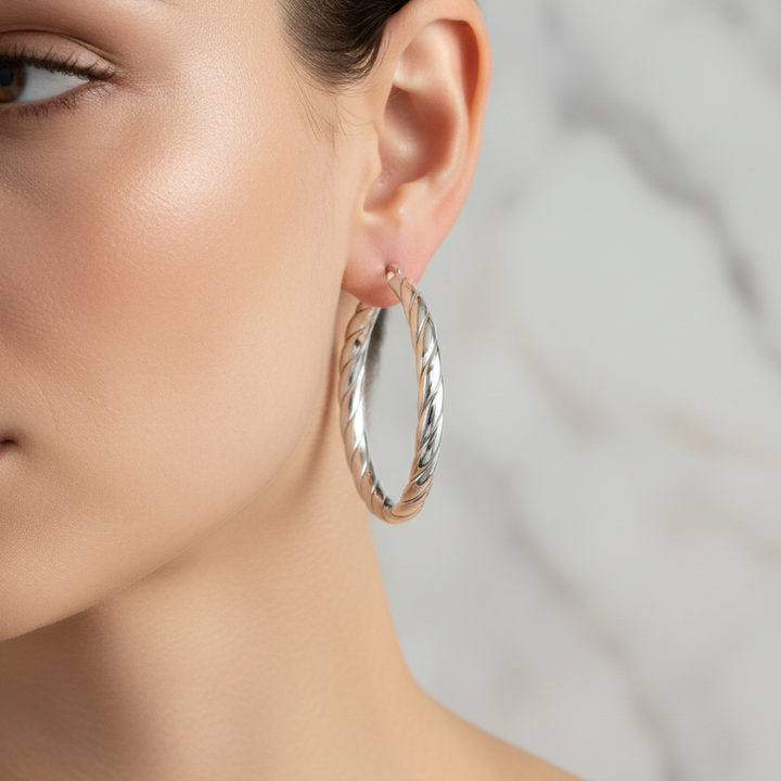 Miss Mimi - Grandes boucles d'oreilles créoles matelassées