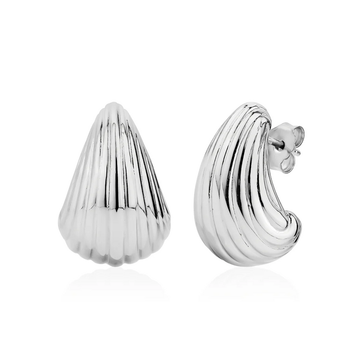 Miss Mimi Grooved Pear Studs