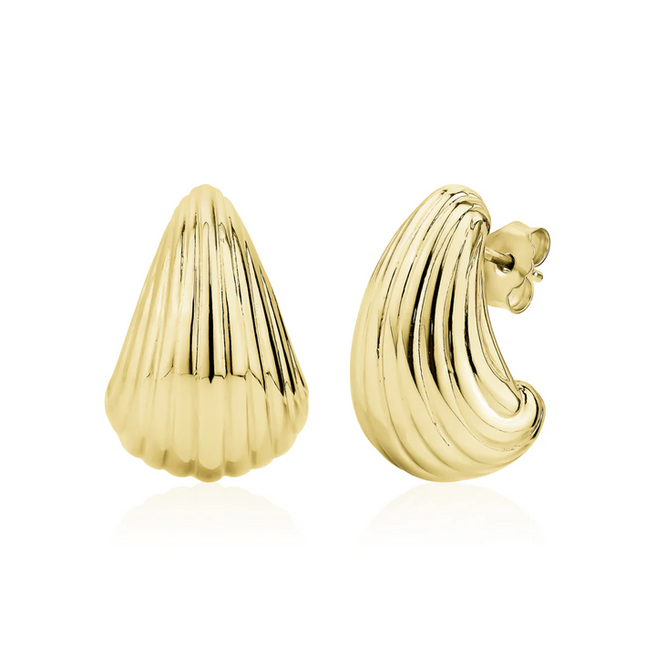 Miss Mimi Grooved Pear Studs