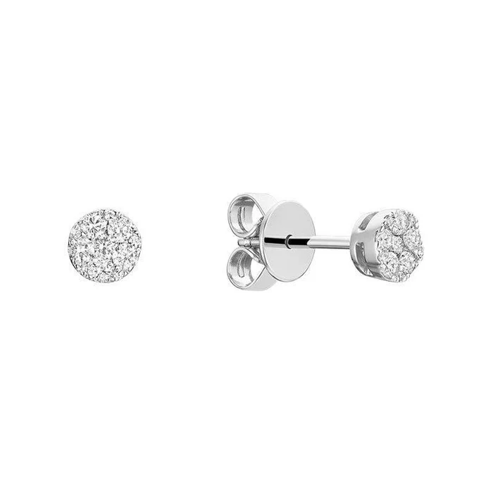 Pave Round Diamond Stud Earrings