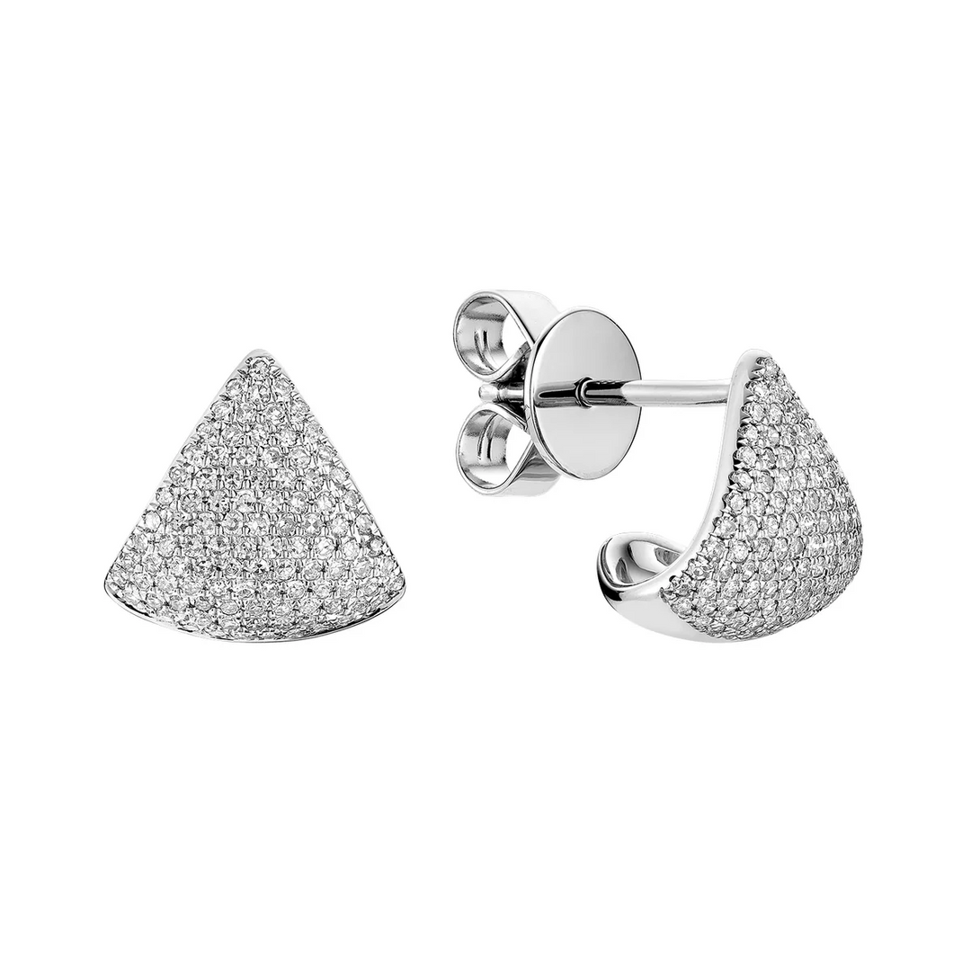 Triangular Cuff Diamond Stud Earrings