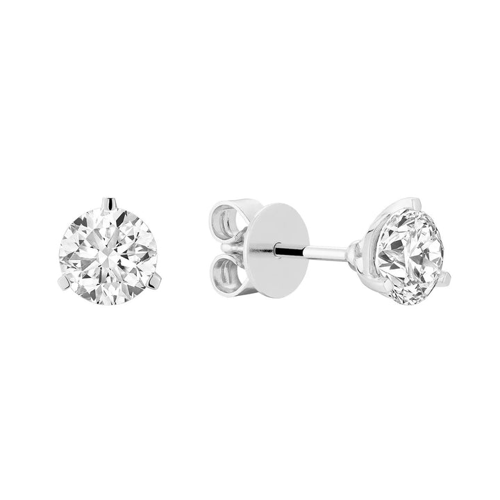 Martini Three Prong Stud Lab Grown Diamond Earrings
