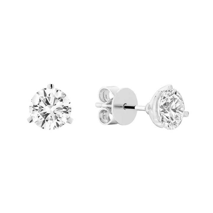 Martini Three Prong Stud Lab Grown Diamond Earrings