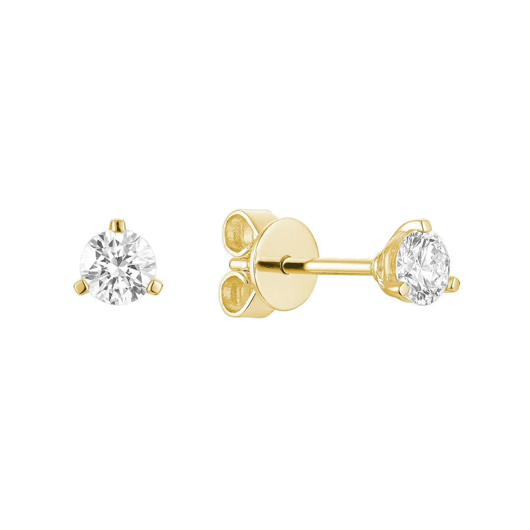 Martini Three Prong Stud Lab Grown Diamond Earrings