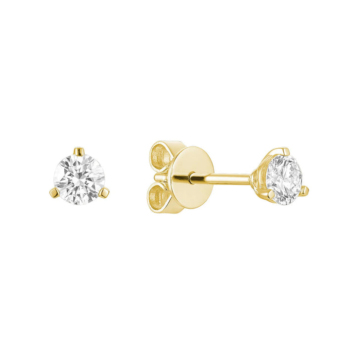 Martini Three Prong Stud Lab Grown Diamond Earrings