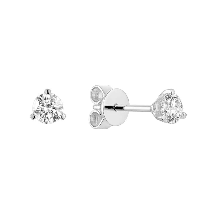 Martini Three Prong Stud Lab Grown Diamond Earrings