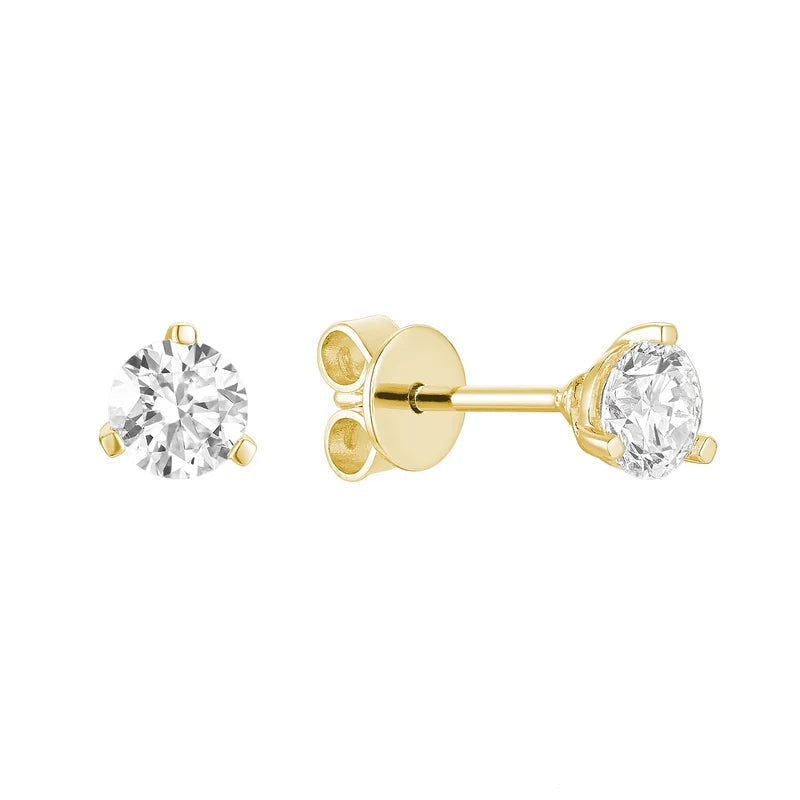 Martini Three Prong Stud Lab Grown Diamond Earrings