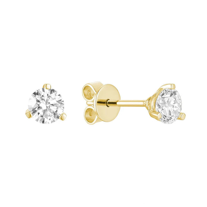 Martini Three Prong Stud Lab Grown Diamond Earrings