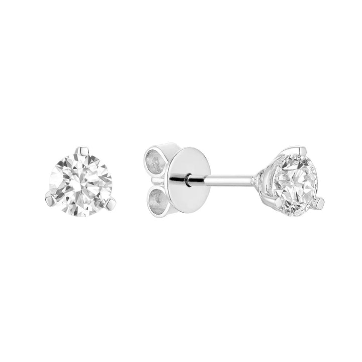 Martini Three Prong Stud Lab Grown Diamond Earrings
