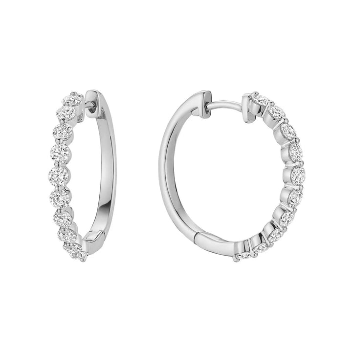 Slim Loop Shared Single Prong Lab Grown Diamond Earrings