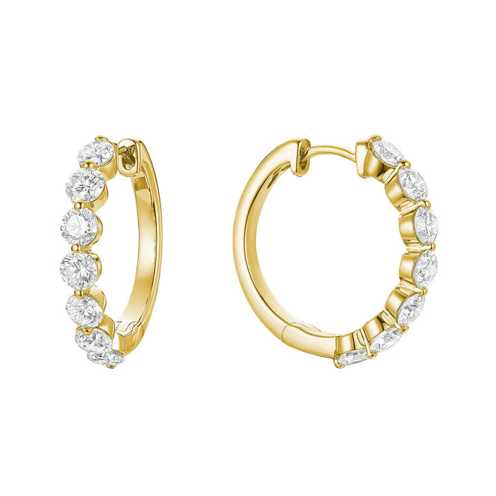 Slim Loop Shared Single Prong Lab Grown Diamond Earrings