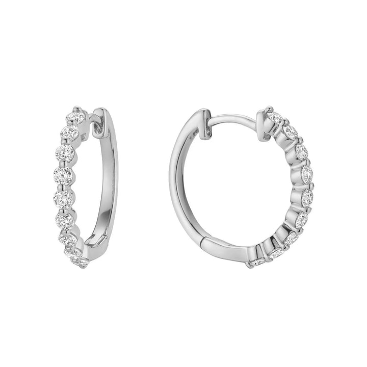 Slim Loop Shared Single Prong Lab Grown Diamond Earrings