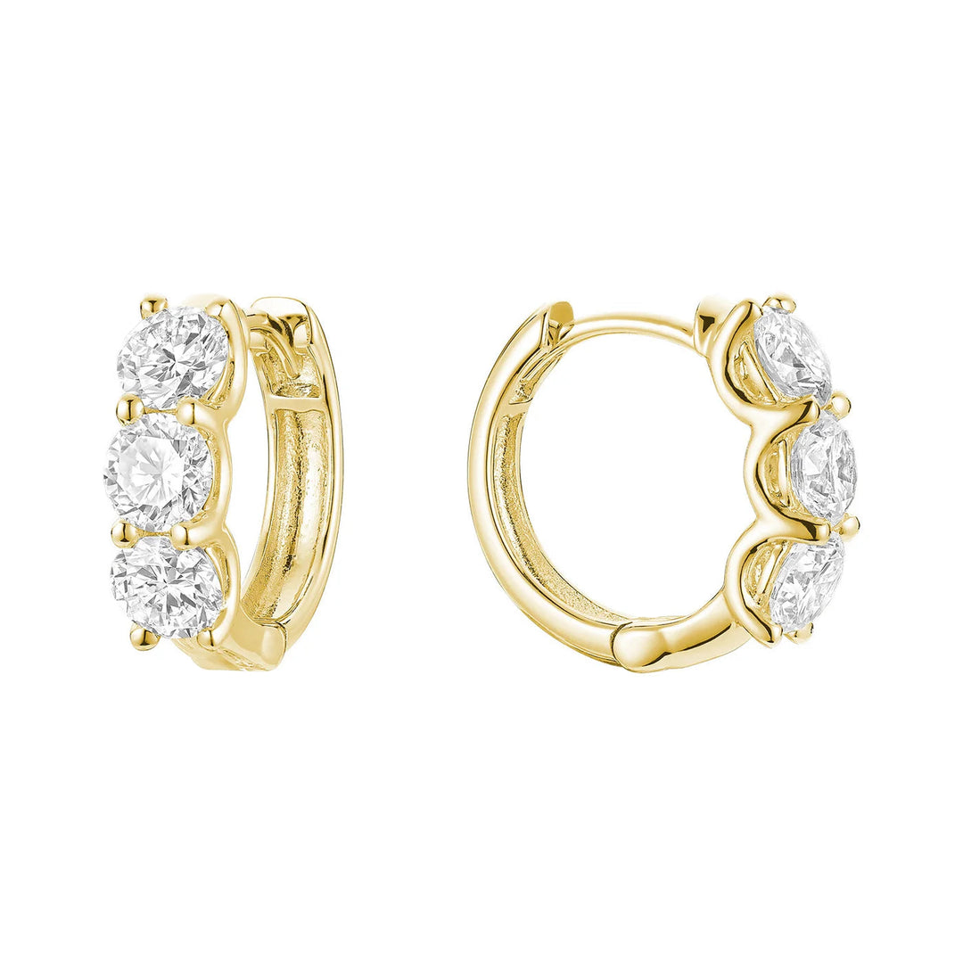 Mini Trinity Huggie Lab Grown Diamond Earrings