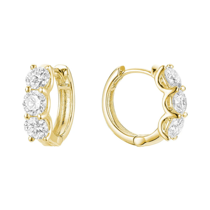 Mini Trinity Huggie Lab Grown Diamond Earrings