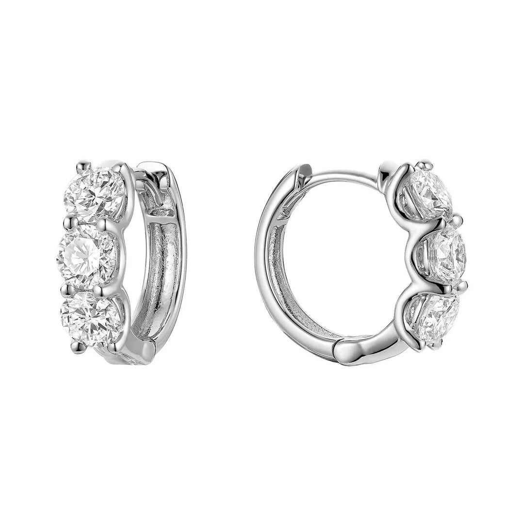 Mini Trinity Huggie Lab Grown Diamond Earrings