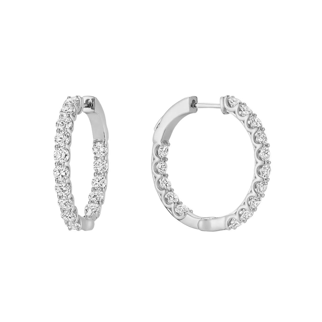 In &amp; Out Huggie with Secure Lock Lab Grown Diamond Earrings