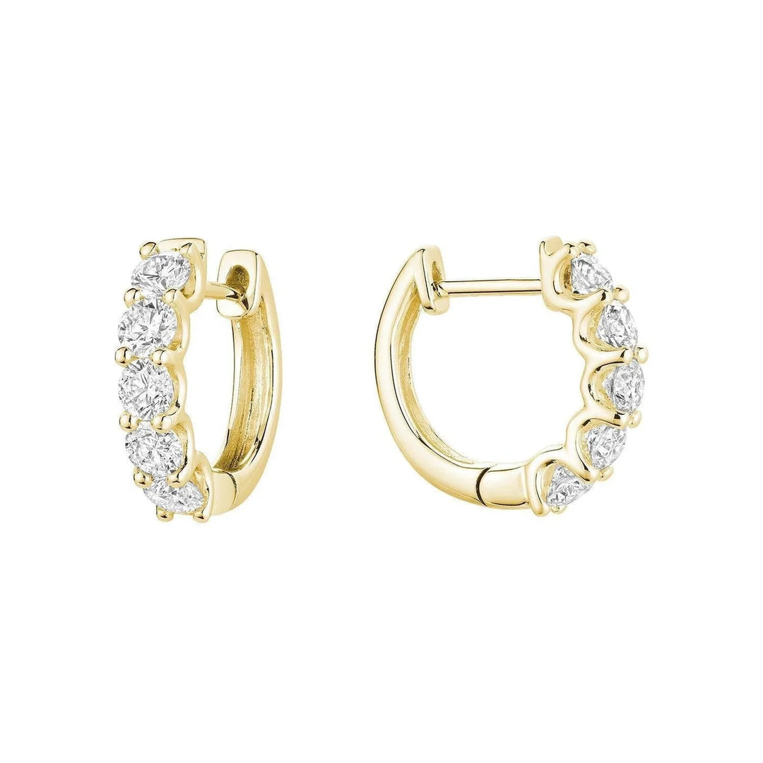 U Setting Lab Grown Diamond Huggie Earrings