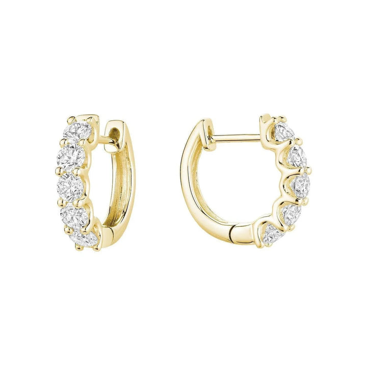 U Setting Lab Grown Diamond Huggie Earrings