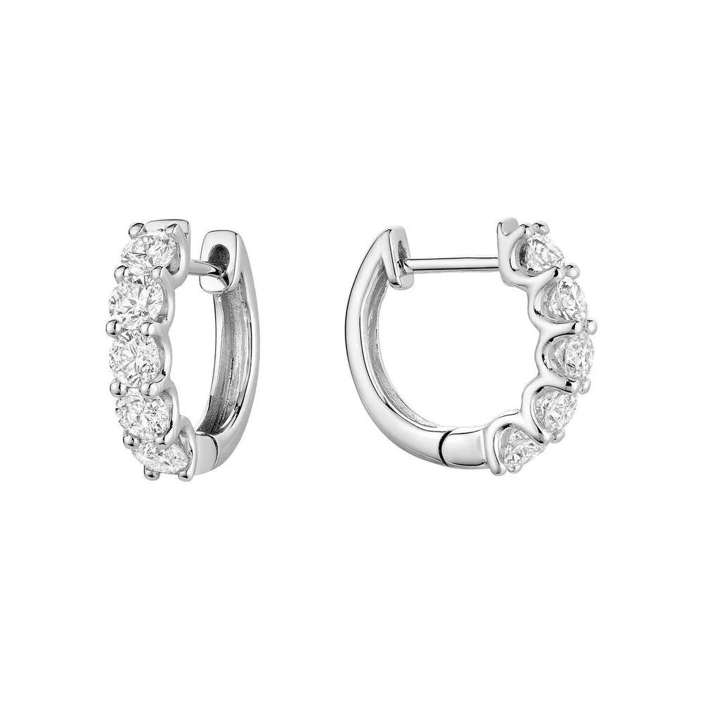 U Setting Lab Grown Diamond Huggie Earrings