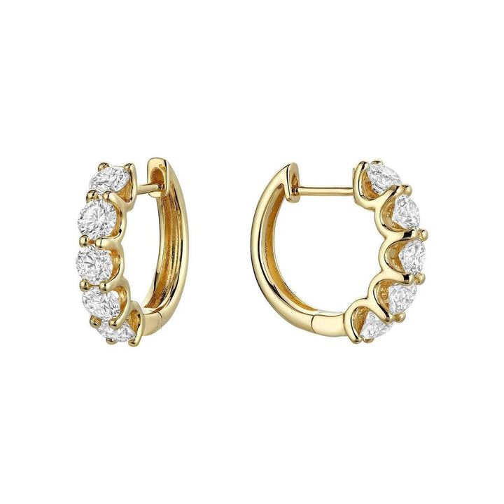 U Setting Lab Grown Diamond Huggie Earrings